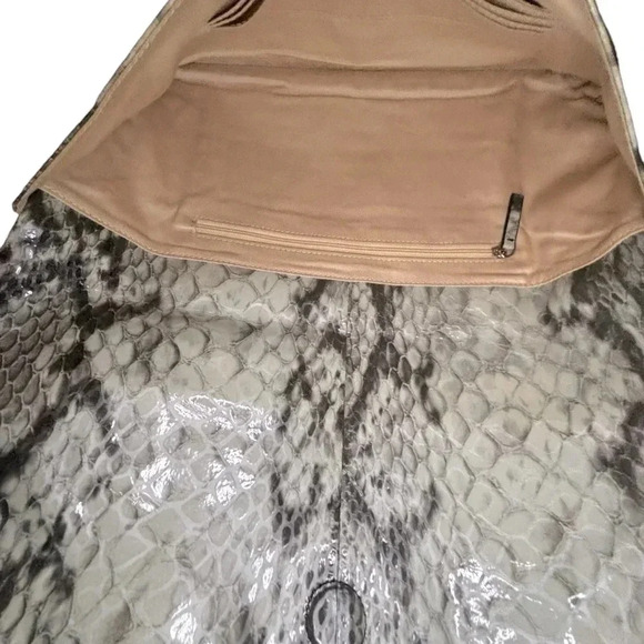 Lodis Clutch Snakeskin Double Compartment Magnet/Zip Snakeskin Clutch NWOT - Picture 11 of 13